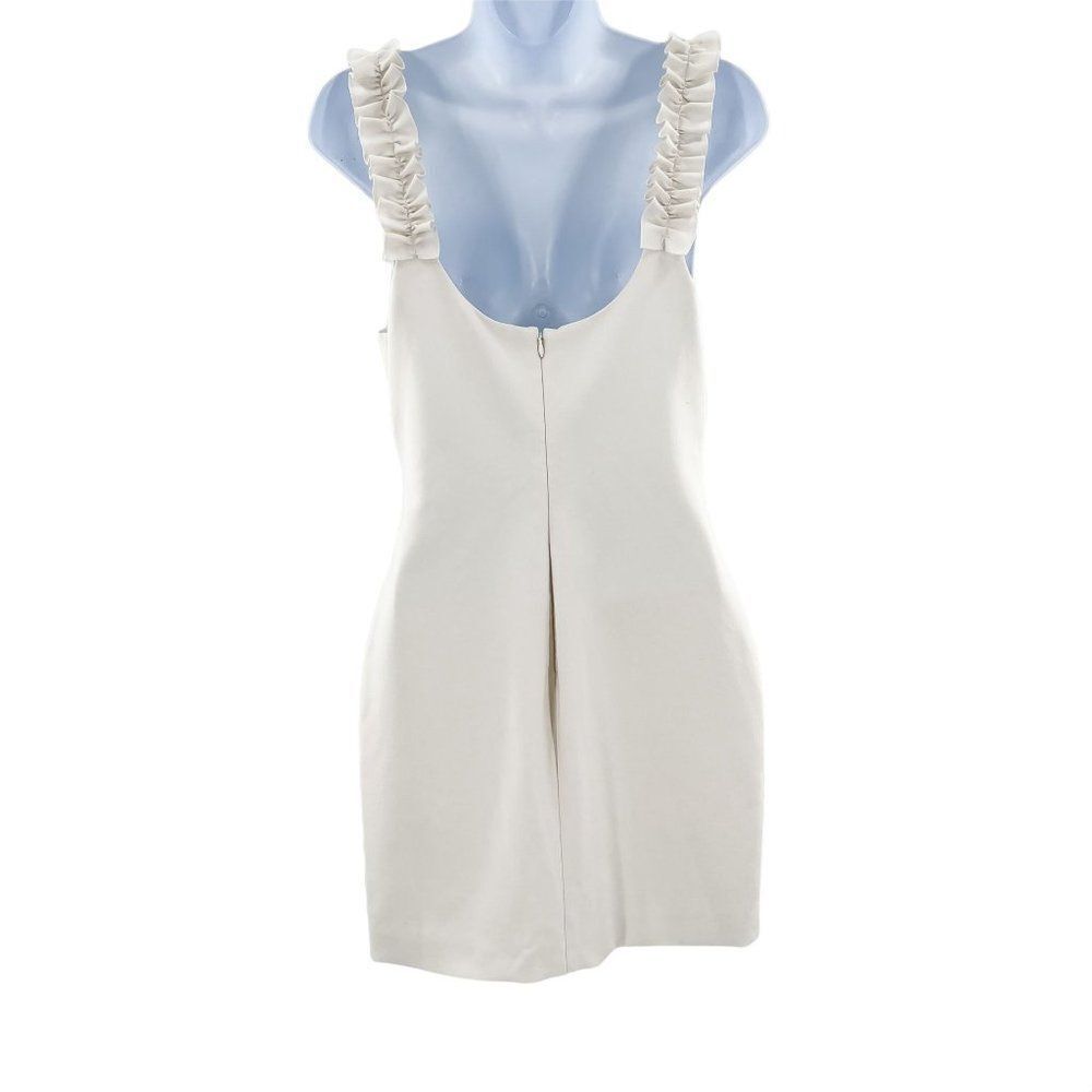 Likely Revolve Elana Sleeveless Ruffle Strap White Fitted Sheath Mini Dress - Picture 5 of 10